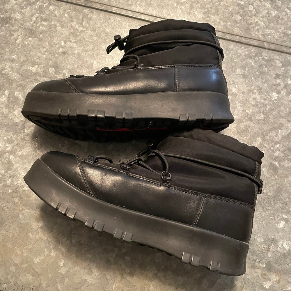 Prada Womens Drawstring Hiking Ankle Boots EU 37.5 US 7 Black Platform Chunky - Picture 5 of 10
